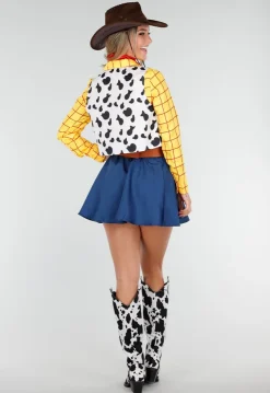 Cowgirl Kostuum met Geruite Blouse Gilet en Rode Bandana