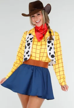 Cowgirl Kostuum met Geruite Blouse Gilet en Rode Bandana