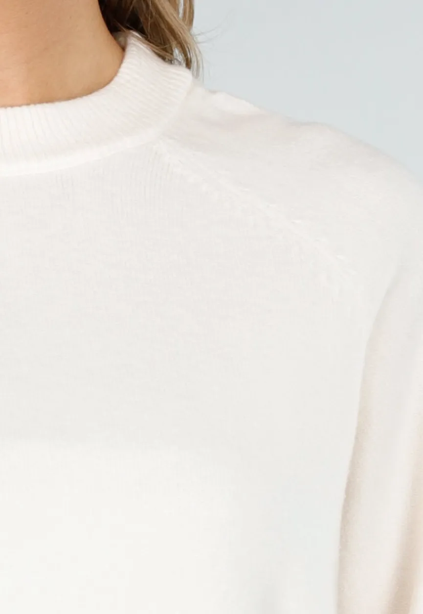 Crème Gebreide Two-Piece met Trui en Rok