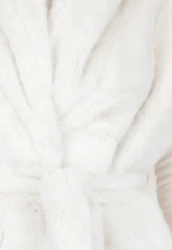 Crèmekleurige Faux Fur Bodywarmer met Ceintuur