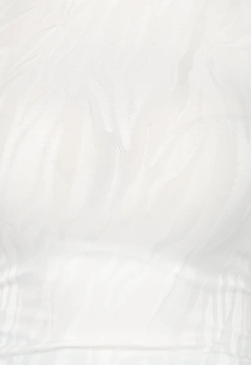 Crème Lange Mouwen Top met Zebra Print