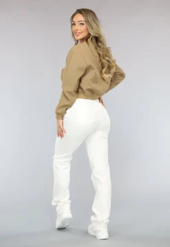 Cropped Bomber Jasje in Camel