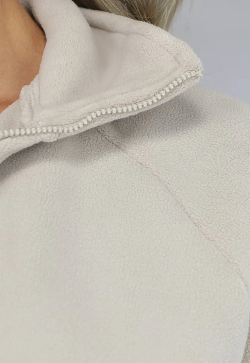 Cropped Fleece Vest met Hoge Kraag
