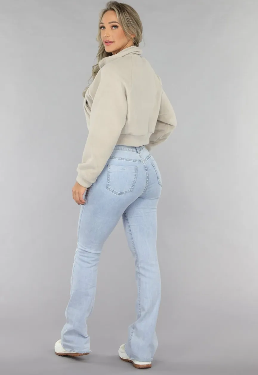 Cropped Fleece Vest met Hoge Kraag