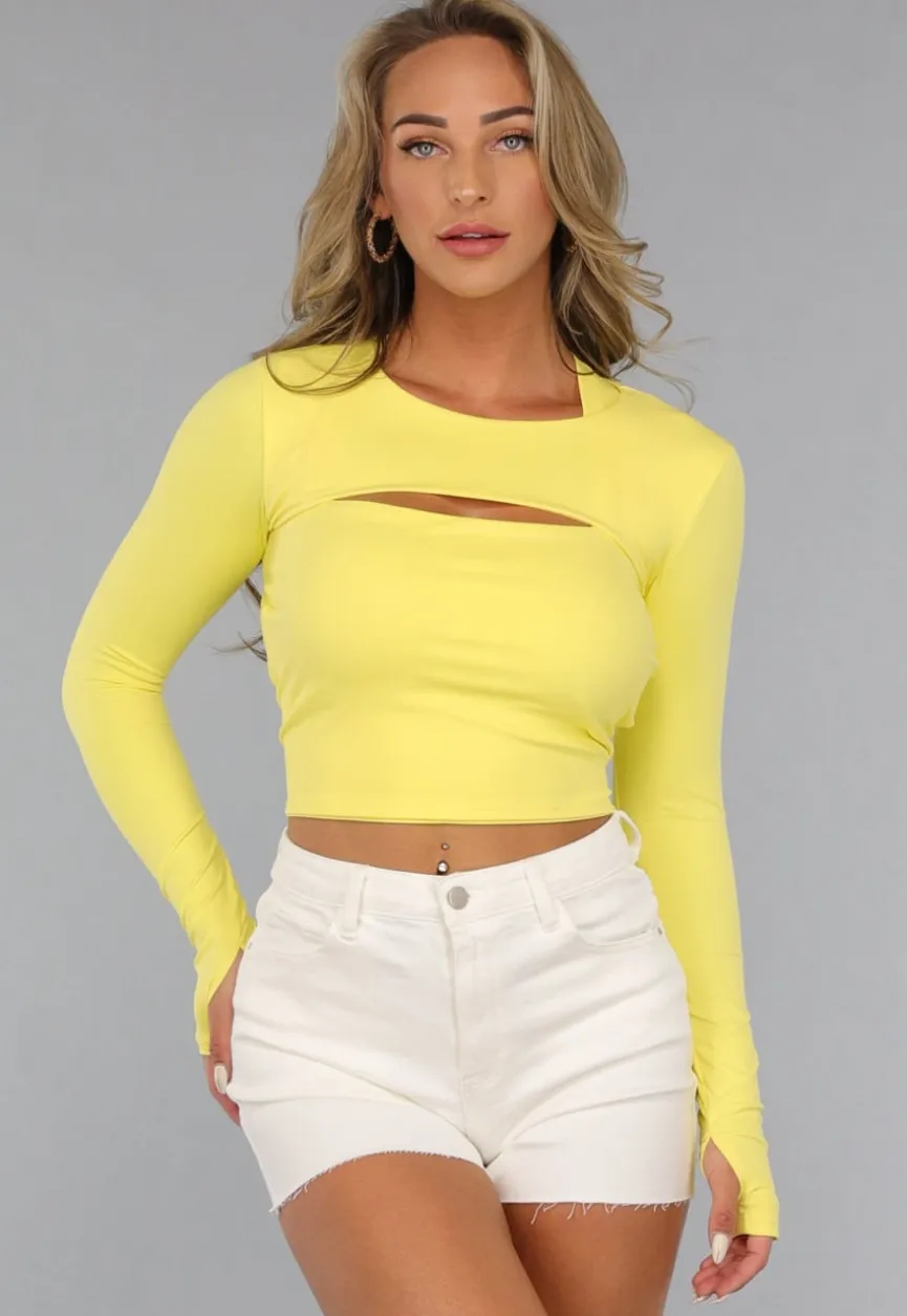 Cropped Gele Lange Mouwen Bolero