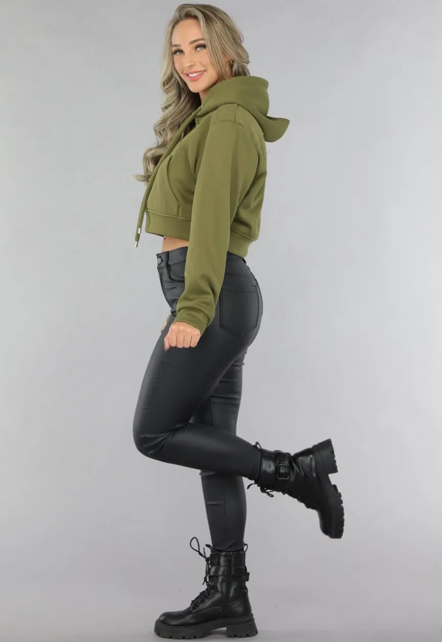 Cropped Khaki Capuchon Sweater