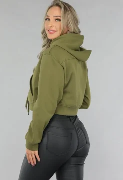 Cropped Khaki Capuchon Sweater