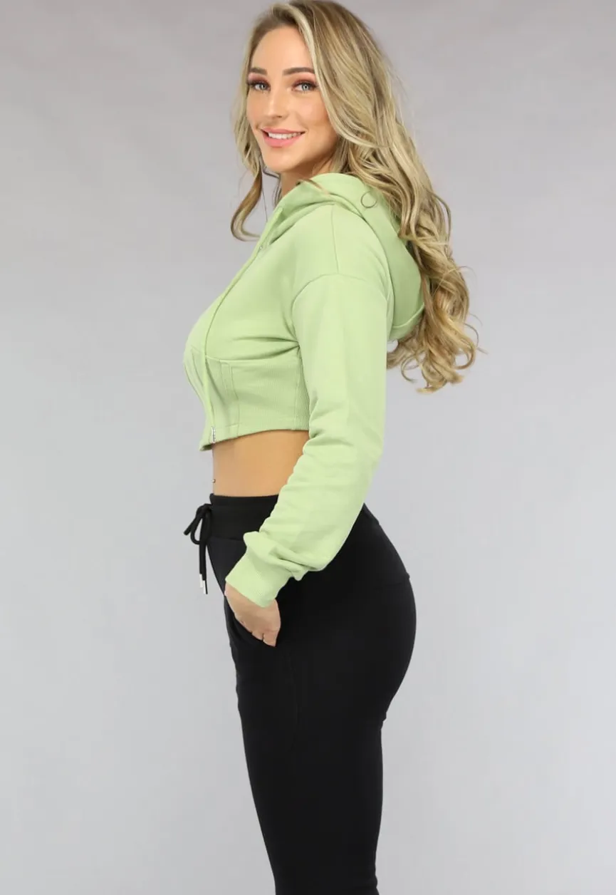 Cropped Korset Look Vestje In Groen