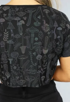 Cropped Shirt met Paddenstoelen Print