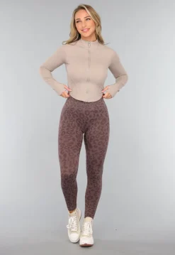 Cropped Sportjasje met Hoge Kraag