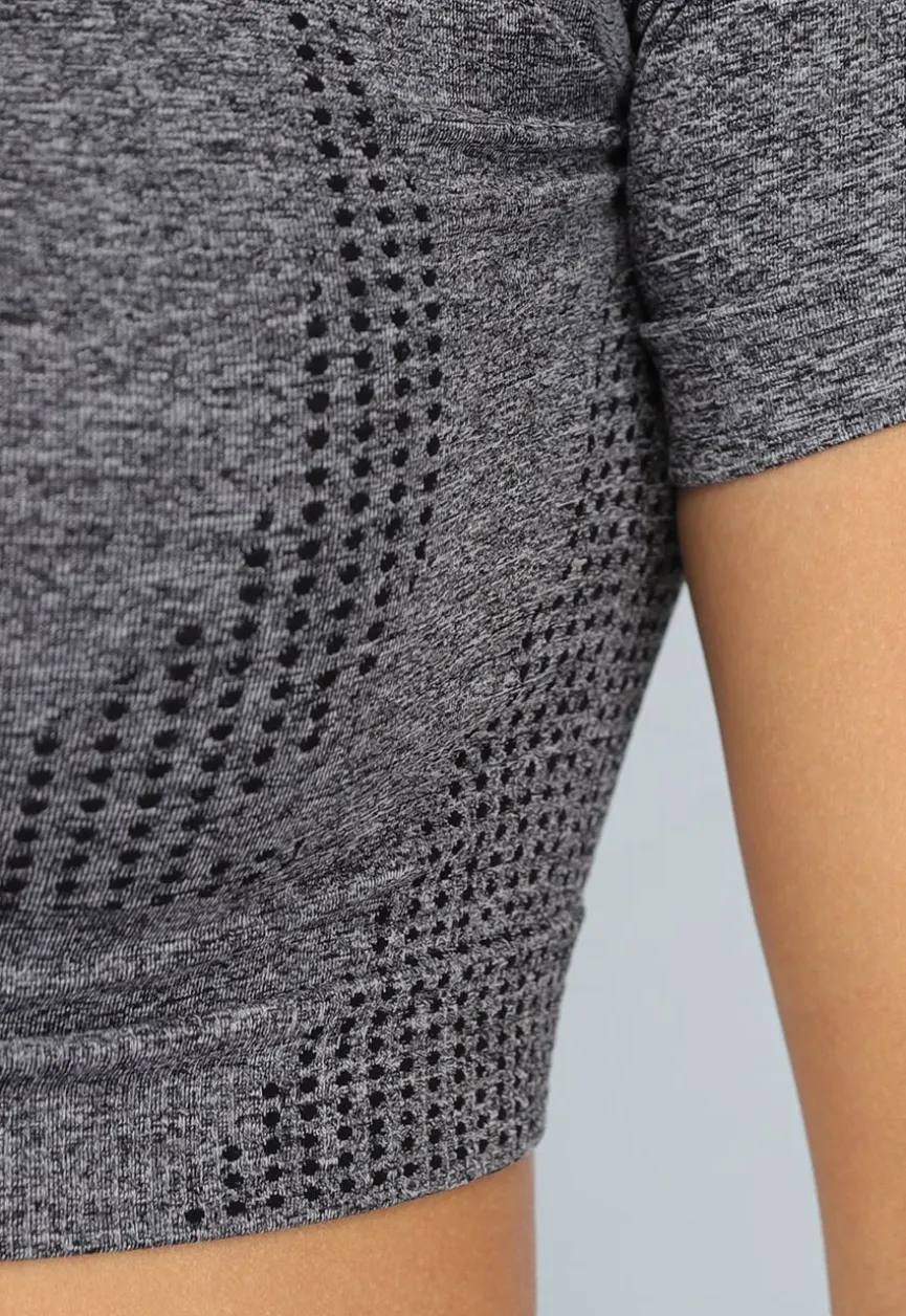 Cropped Sporttop in Grijs