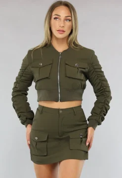 2-Delige Khaki Set met Cargo Zakken