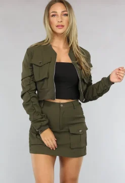 2-Delige Khaki Set met Cargo Zakken