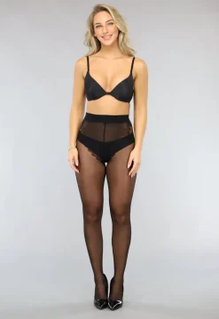 15 Denier Matte Panty met Streepdetail