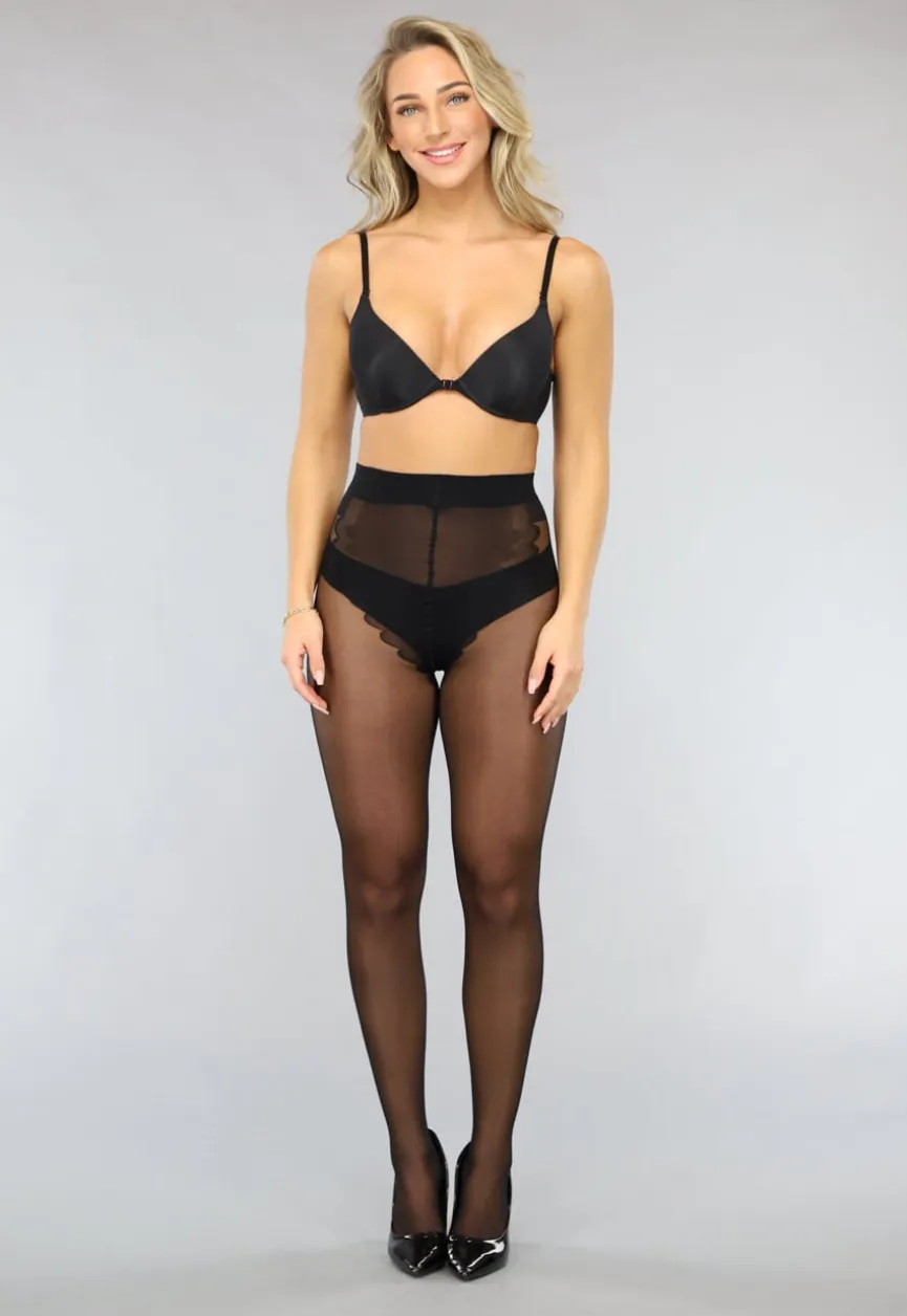 15 Denier Matte Panty met Streepdetail