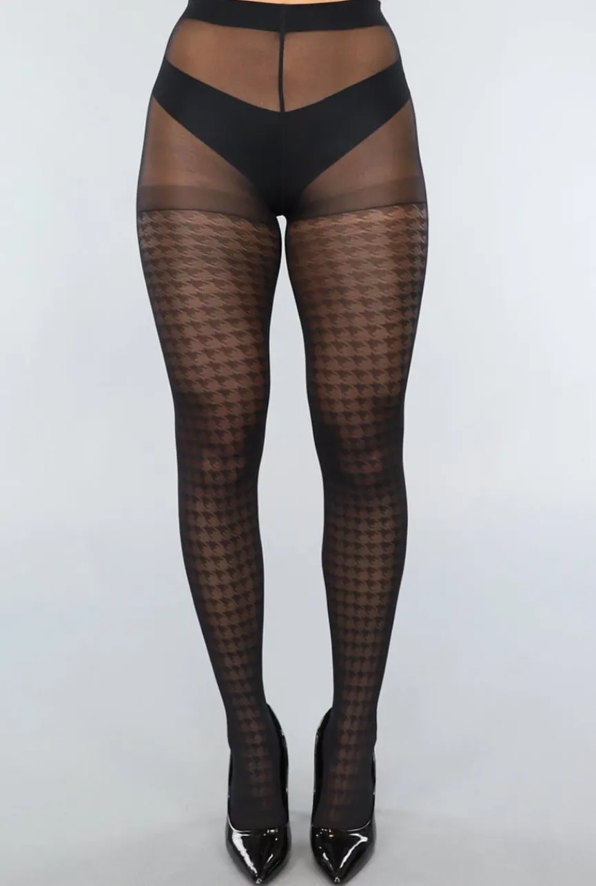 20 Denier Matte Pied De Poule Panty