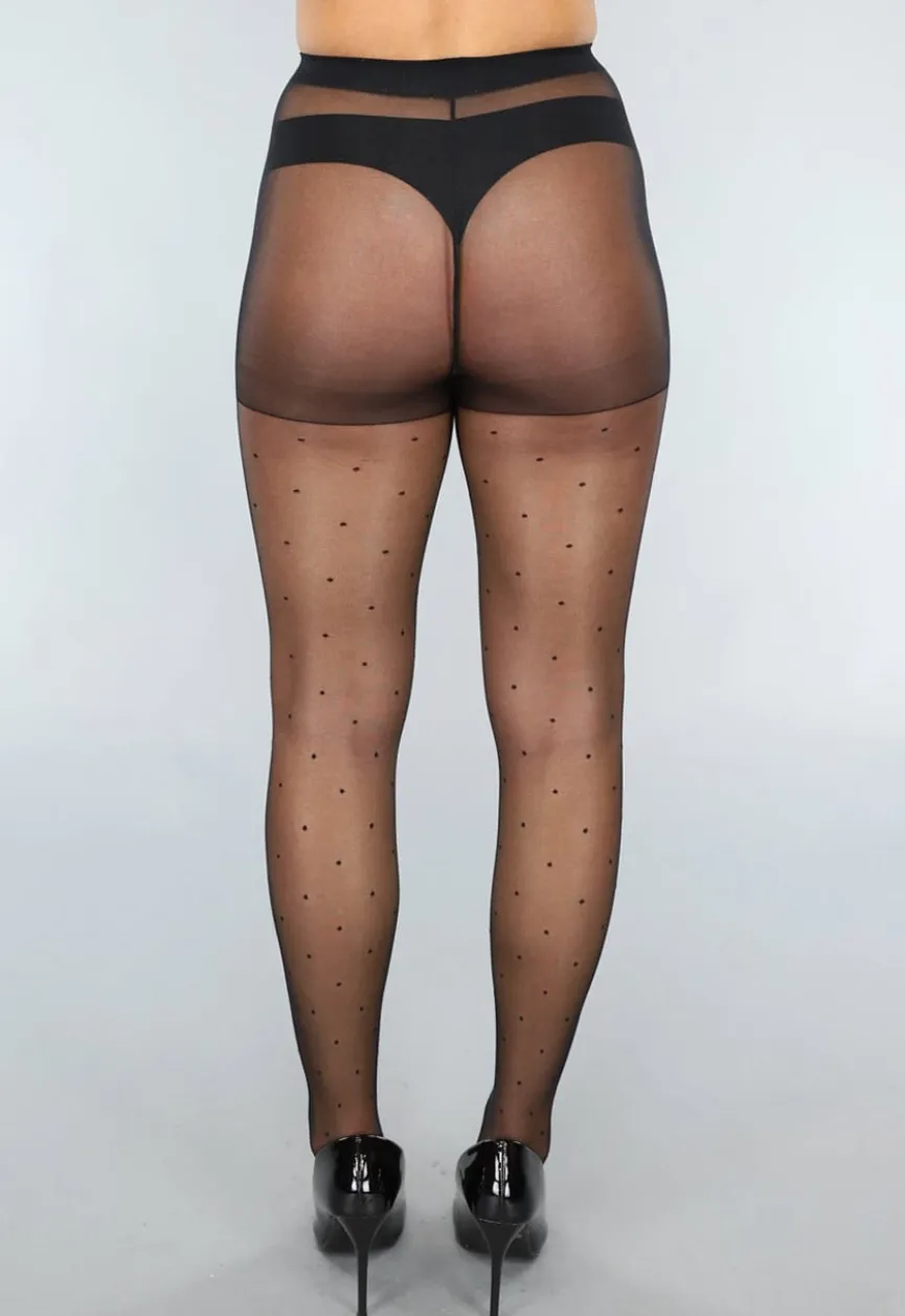 15 Denier Matte Polkadot Panty met Corrigerend Vlak