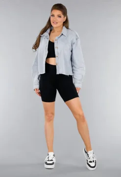 Denim Blouse Jasje met Rafels