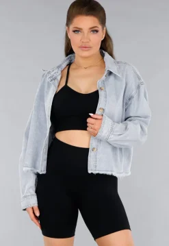 Denim Blouse Jasje met Rafels