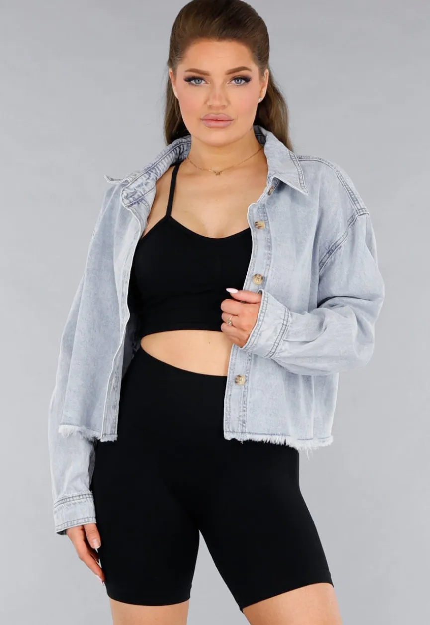 Denim Blouse Jasje met Rafels