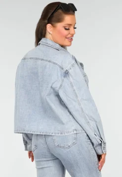 Denim Blouse met Wassing en Borstzakken