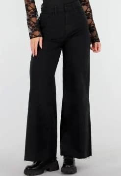 Denim Broek Zwart met High Waist