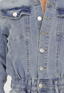 Denim Cargo Jumpsuit Blauw