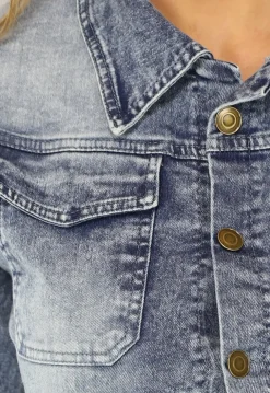 Denim Jumpsuit met Pofmouwen