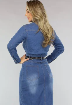Denim Maxi jurk met Split