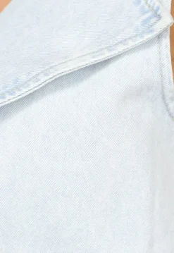Denim Wikkel Top met Strikdetail