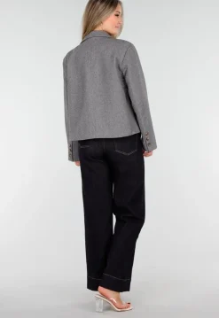 Donkerblauwe Jeans met Stretch en Rechte Pijpen