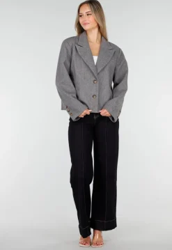 Donkerblauwe Jeans met Stretch en Rechte Pijpen