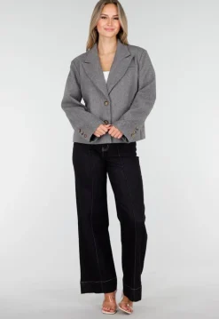 Donkerblauwe Jeans met Stretch en Rechte Pijpen