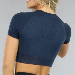 Donkerblauwe Knitted Sporttop