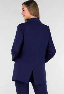 Donkerblauwe Oversized Basic Stretch Blazer