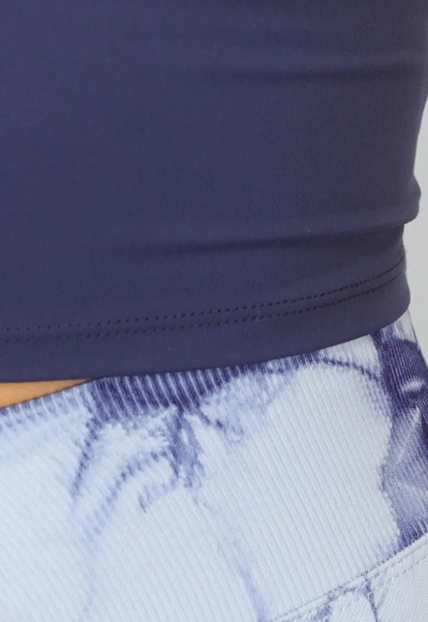 Donkerblauwe Padded Bandeau Top
