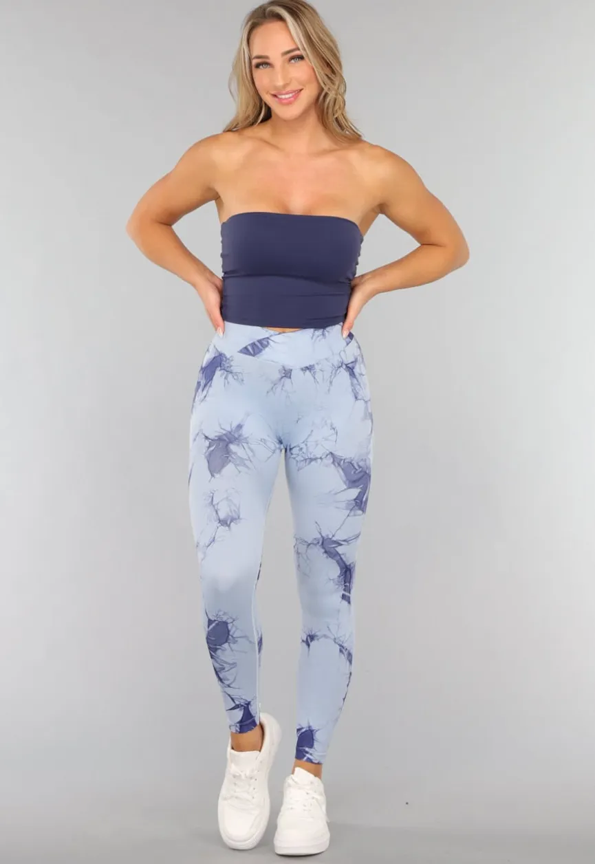 Donkerblauwe Padded Bandeau Top