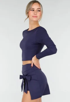 Donkerblauwe Sport Set met Skort en Padded Top