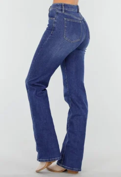 Donkerblauwe Tall Jeans met Rechte Pijpen en High Waist