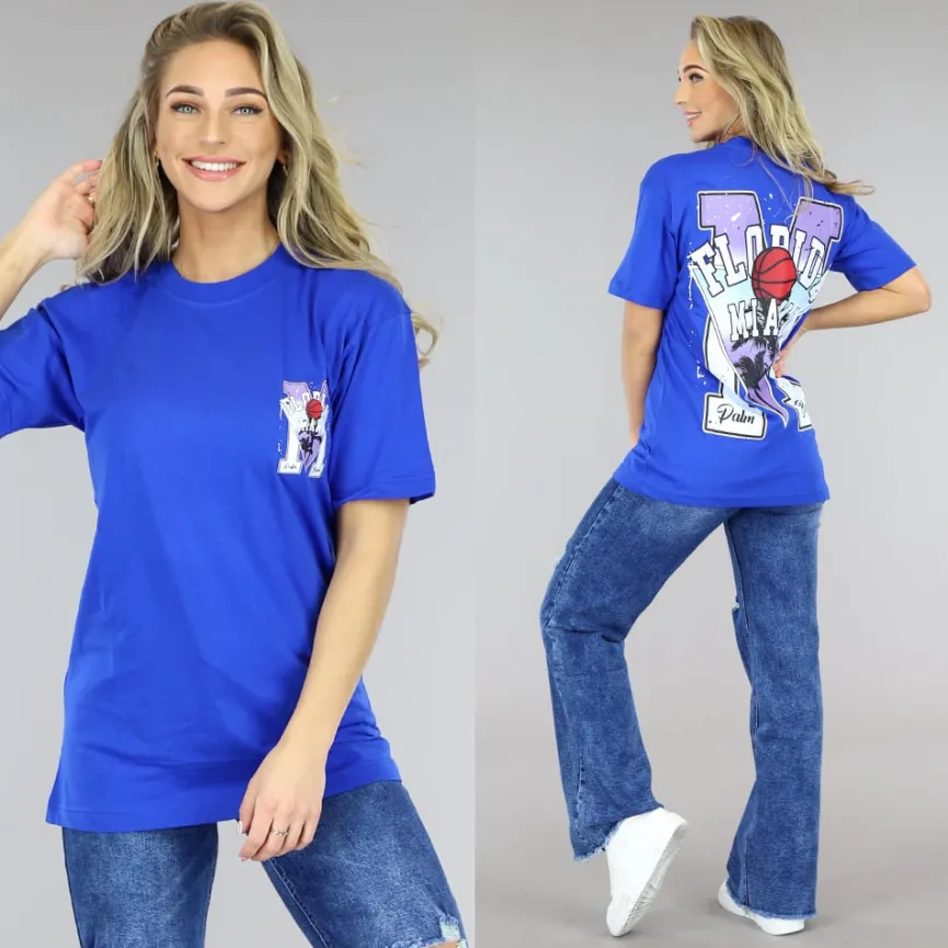 Donkerblauw Oversized Basketbal T-Shirt