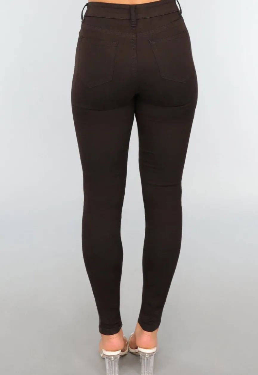 Donkerbruine Skinny Jeans