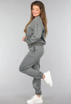 Donkergrijze Fleece Lounge Set
