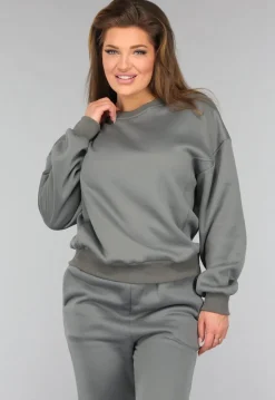 Donkergrijze Fleece Lounge Set
