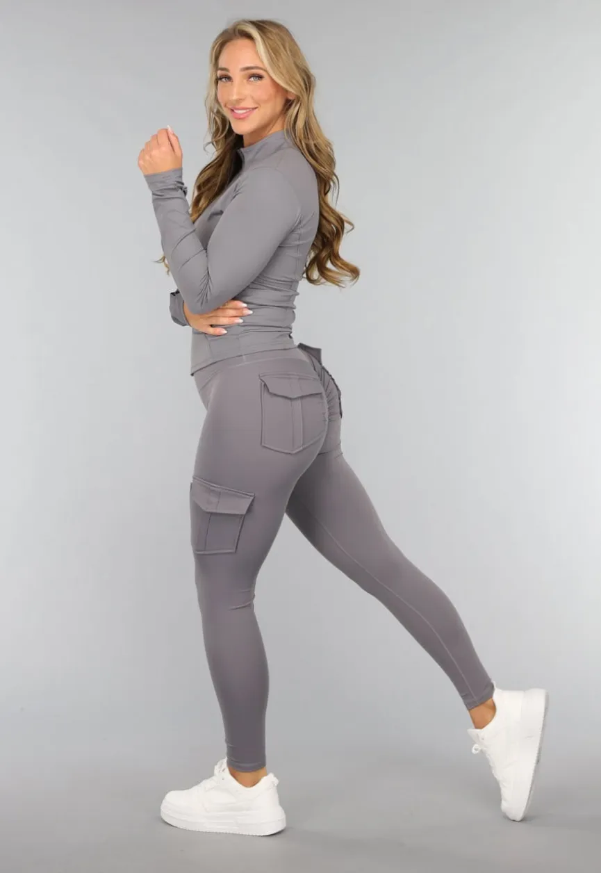 Donkergrijze Gymset met Scrunch