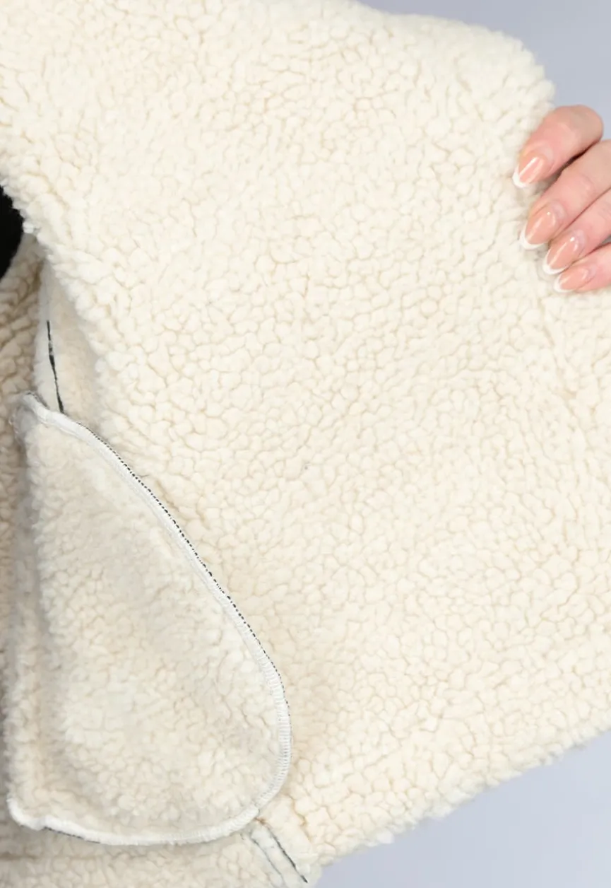 Donkergroene Cropped Lammy Coat