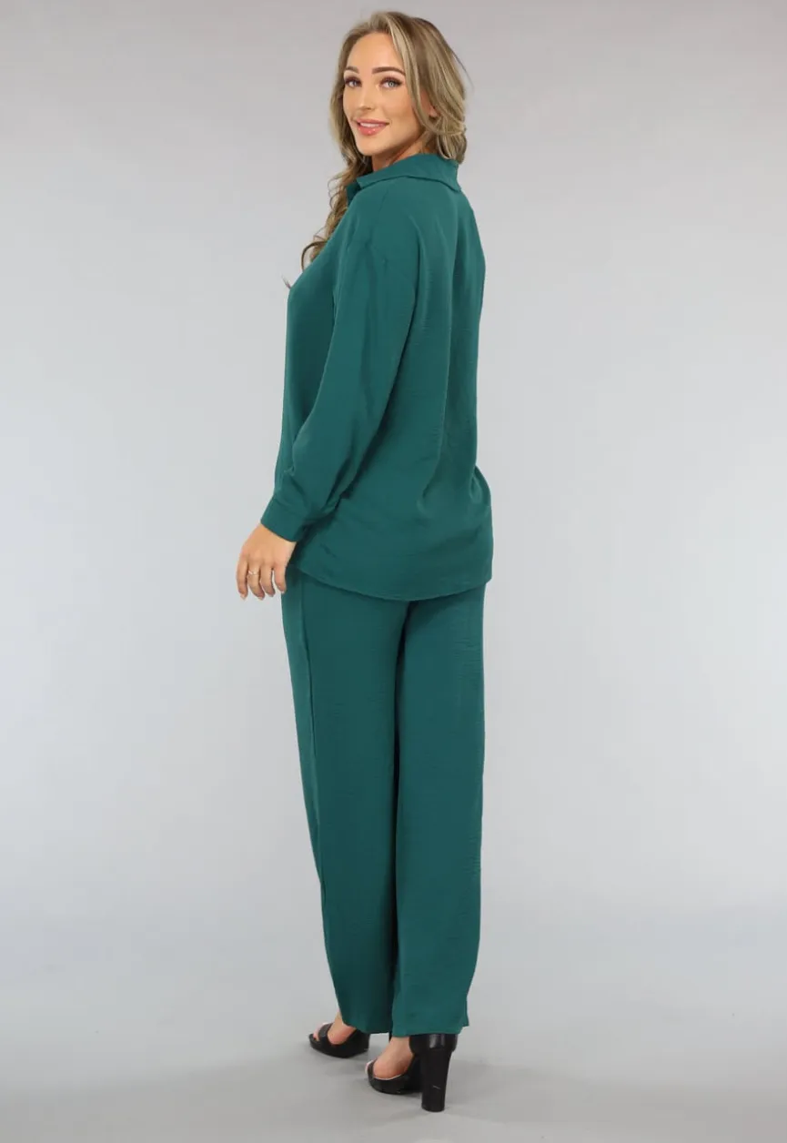 Donkergroene 2-delige Set met Blouse