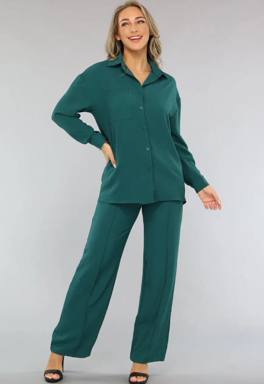 Donkergroene 2-delige Set met Blouse