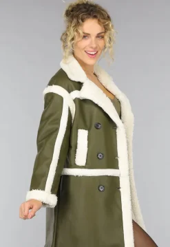Donkergroene Lammy Trench Coat