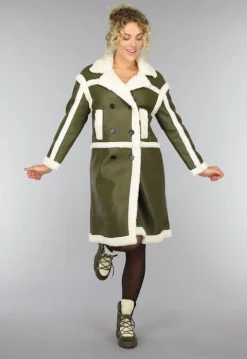 Donkergroene Lammy Trench Coat