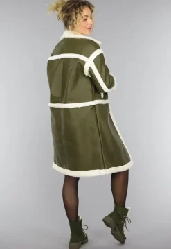 Donkergroene Lammy Trench Coat